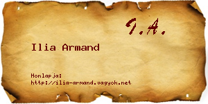 Ilia Armand névjegykártya